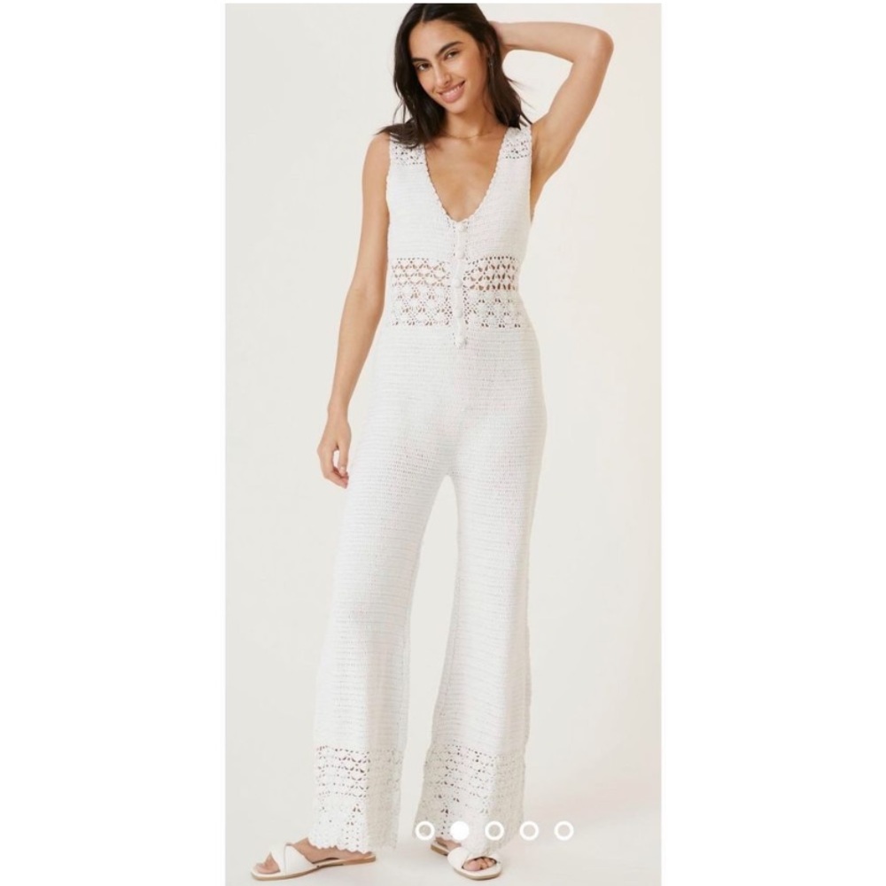 Magali Pascal Ingrid Crochet Jumpsuit in White